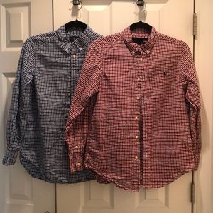 2 Ralph Lauren boys plaid button down shirts